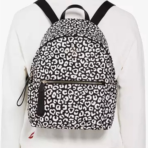 SOLD……..Kate Spade Chelsea Leopard Heart Medium Backpack Bag - Picture 2 of 8